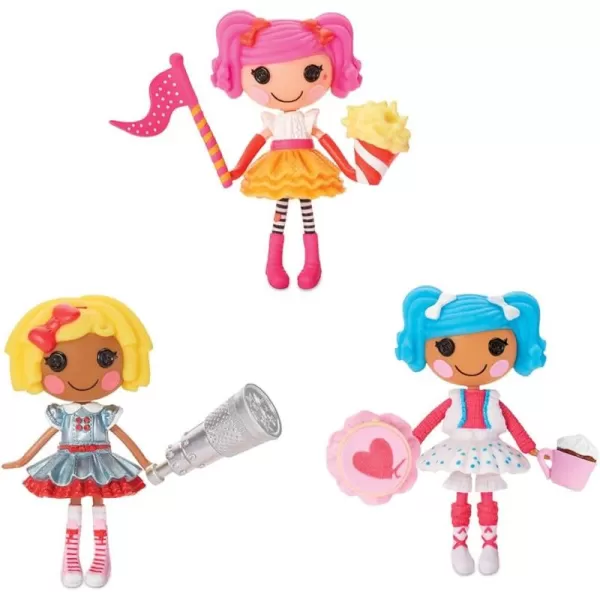 Lalaloopsy Mini Craft Fair Dolls ampamp Pets  3Pack with Peanut Big Top Mittens Fluff Dot Starlight Accessories ampamp Playset