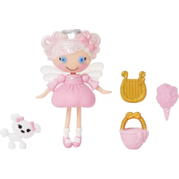 Lalaloopsy Mini Doll  Cloud E Sky with Mini Pet Poodle 3quot Angel Mini Doll with White Hair Halo Wings and Accessories in Reusable House Package playset for Ages 3103 Multicolor 579038