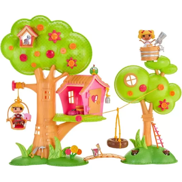 Lalaloopsy Mini Treehouse Playset with 2 Dolls 2 Pets and 18 Accessories Tire Swing Zipline Hammocks Clubhouse Artist Spot Splatter Splash ampamp Pirate Patch Treasurechest