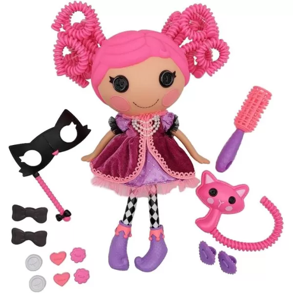 Lalaloopsy Silly Hair Doll  Confetti Carnivale with Pet Cat 13quot Masquerade Ball Party Theme Hair Styling Doll with Pink Hair ampamp 11 Accessories in Reusable Salon Package playset for Ages 3103