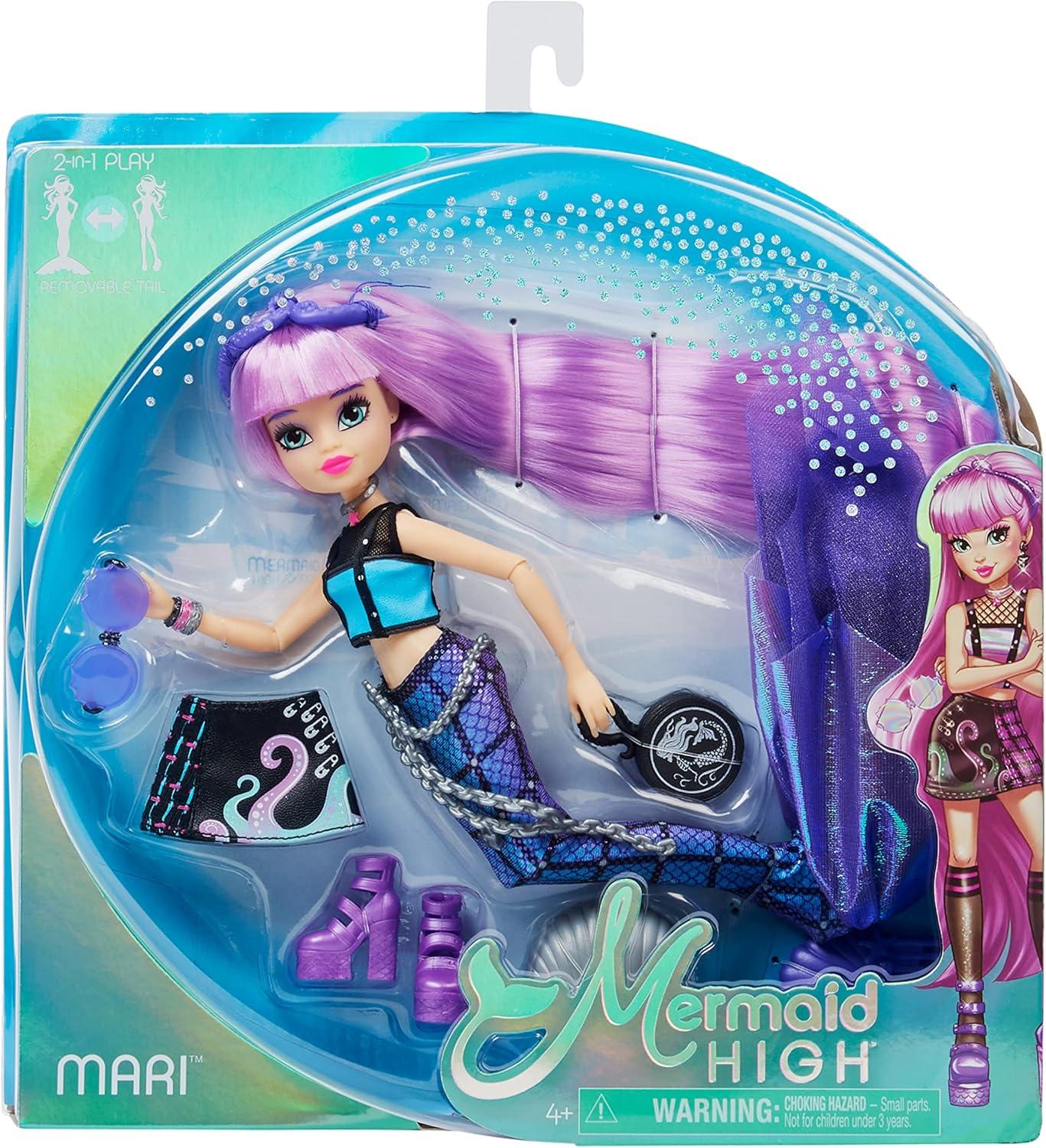 imageMERMAID HIGH Finly Deluxe Mermaid Doll ampamp Accessories with Removable Tail Doll Clothes and Fashion Accessories Kids Toys for Girls Ages 4 and upMari