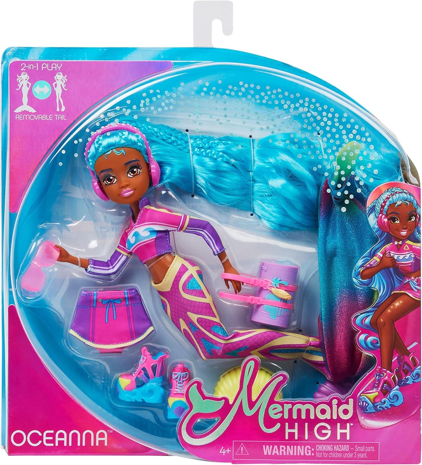 imageMERMAID HIGH Finly Deluxe Mermaid Doll ampamp Accessories with Removable Tail Doll Clothes and Fashion Accessories Kids Toys for Girls Ages 4 and upOceanna