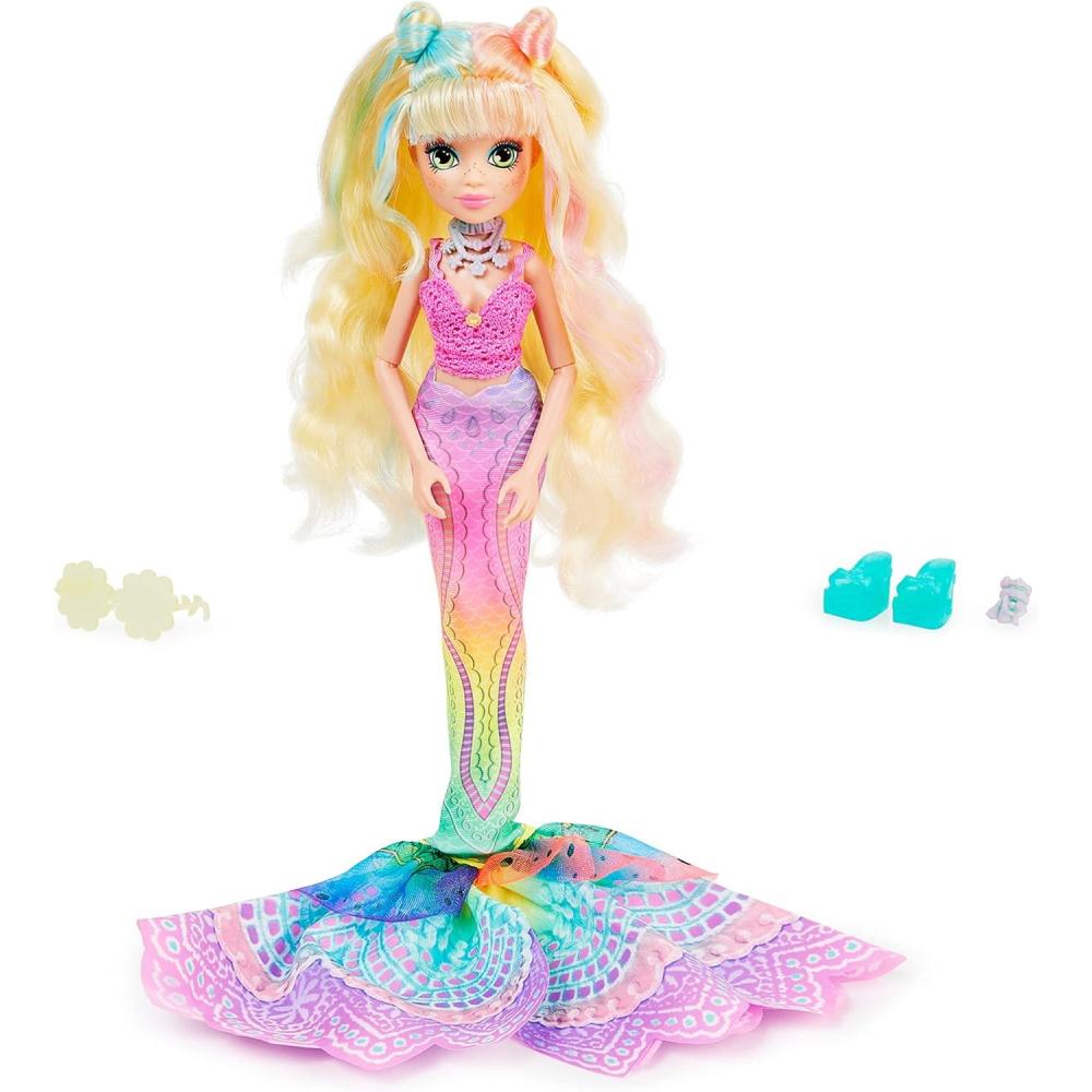 imageMERMAID HIGH Spring Break Finly Mermaid Doll ampamp Accessories with Removable Tail and Color Change Hair Streaks Kids Toys for Girls Ages 4 and upFinly