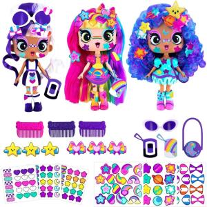 imageDECORA GIRLZ 5quot Dolls 3 Pack A  Decora London and Celestia  Fashion Dolls for Ages 4 and Up  Surprise Birthday Gift for Children  Set of Doll Clothes Stickers Dolls ampamp Accessories