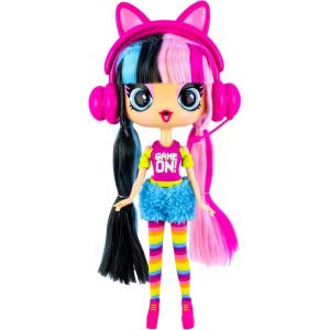 imageDecora Fashion Girlz Series 2 Pixelz The Gamer Girl  11 FabricCostumed Posable Vinyl Doll with 50 Surprises Puffy ampamp Flat Removable Stickers Gamer Headset and Accessories