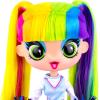 imageDecora Fashion Girlz  Decora Cheerleader  11 FabricCostumed Posable Vinyl Doll with ExtraLong Rainbow Hair 50 Surprises Puffy ampamp Flat Removable Stickers and Accessories
