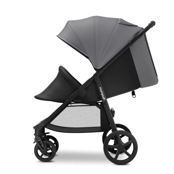 imageMompush Nova Baby Stroller Spacious Seat ampamp LieFlat Mode Toddler Stroller with Large UPF 50 Canopy Compact Folding with One Hand Infant Stroller for Birth to 50 LBGrey