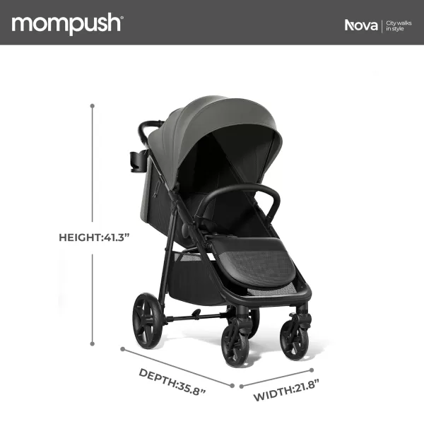 imageMompush Nova Baby Stroller Spacious Seat ampamp LieFlat Mode Toddler Stroller with Large UPF 50 Canopy Compact Folding with One Hand Infant Stroller for Birth to 50 LBForest