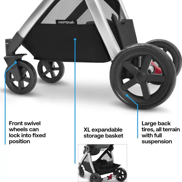 imageMompush Ultimate2 Baby Stroller Premium Convertible FullSize Bassinet Stroller for Toddler Newborn Stroller with Reversible Seat One Hand Recline Pushchair PramCar Seat Adapter IncludedKhaki