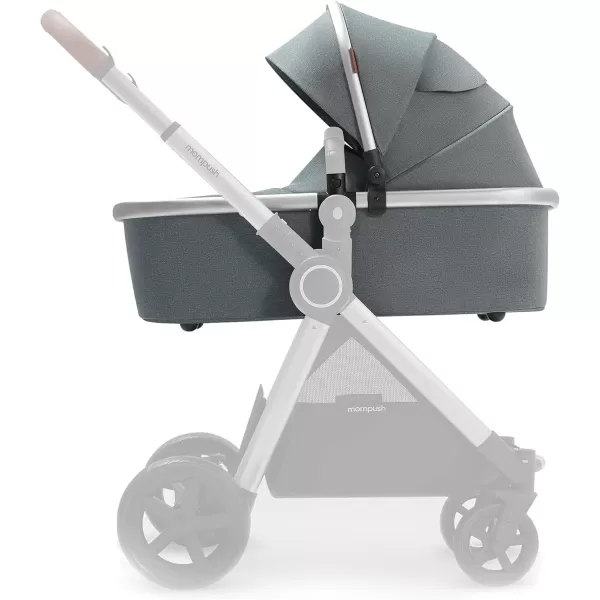 imagemompush Ultimate2 Bassinet Newborn Stroller Accessory Optimal Comfort ampamp Extended Sunhood from Birth to 6 MonthsSilver Grey