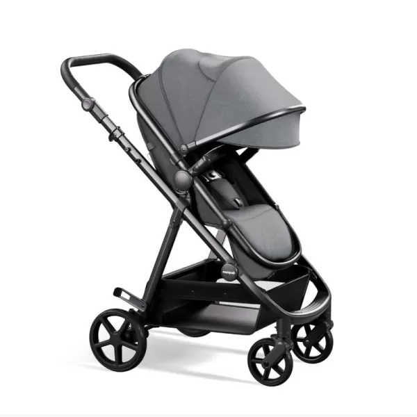 imageMompush Wiz 2in1 Convertible Baby Stroller with Bassinet Mode  Foldable Infant Stroller to Explore More as a Family  Toddler Stroller with Reversible Stroller SeatGrey