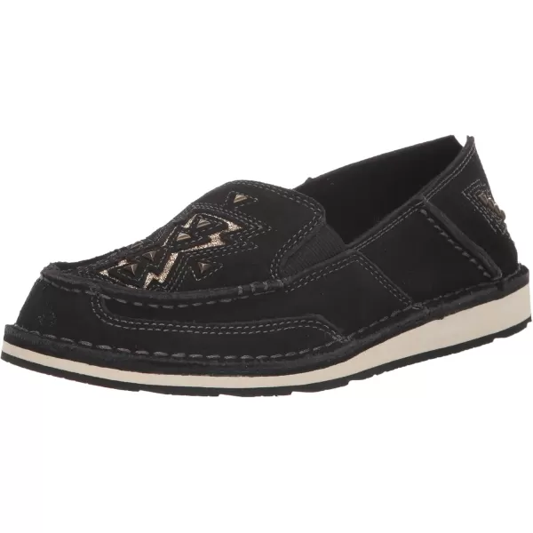 imageARIAT Womens Cruiser Boat ShoeBlack SuedeGold Glitter