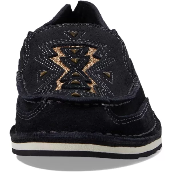 imageARIAT Womens Cruiser Boat ShoeBlack SuedeGold Glitter