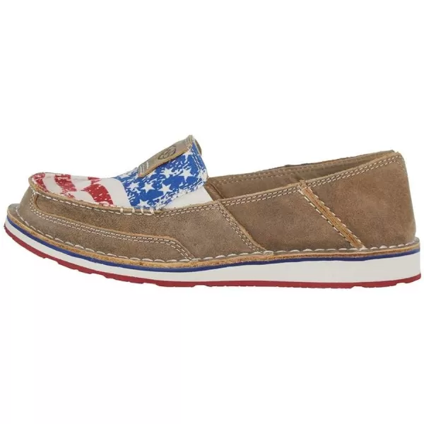 imageARIAT Womens Cruiser Boat ShoeBrown BomberDistressed Flag