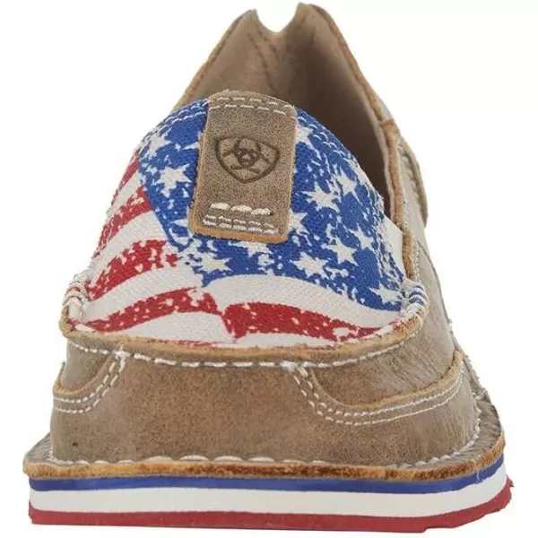 imageARIAT Womens Cruiser Boat ShoeBrown BomberDistressed Flag
