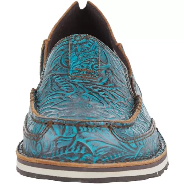 imageARIAT Womens Cruiser Boat ShoeBrushed Turquoise Floral Emboss
