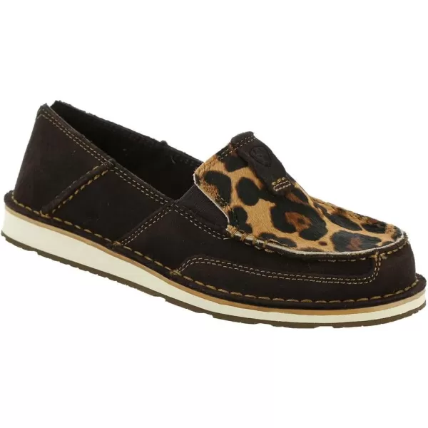 imageARIAT Womens Cruiser Boat ShoeChocolate SuedeLeopard Hair on