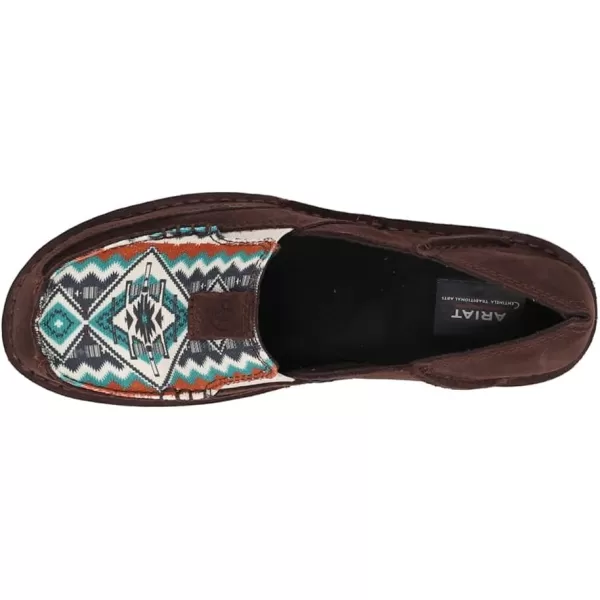 imageARIAT Womens Cruiser Boat ShoeChocolate SuedeRio Arriba Turquoise