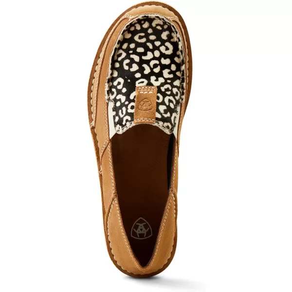 imageARIAT Womens Cruiser Boat ShoeCream Cheetah Hair onDark Tan Suede