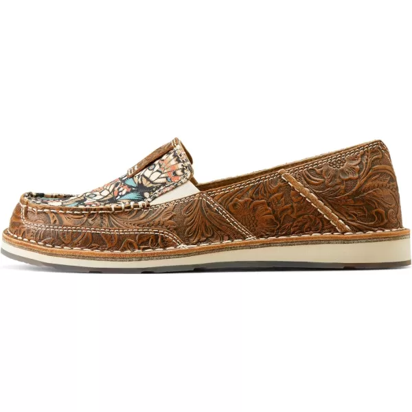 imageARIAT Womens Cruiser Boat ShoeMariposaBrown Floral Emboss