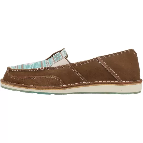 imageARIAT Womens Cruiser Boat ShoeTan SuedeTurquoise Boquillas Print