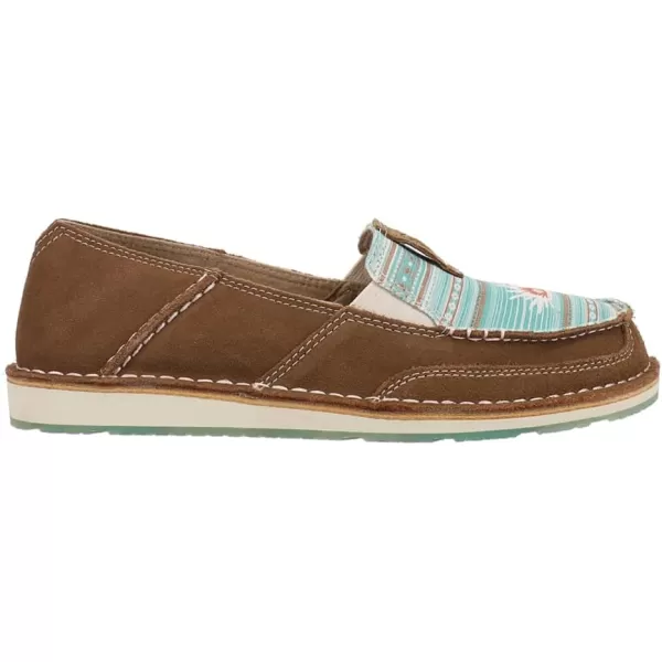 imageARIAT Womens Cruiser Boat ShoeTan SuedeTurquoise Boquillas Print