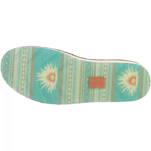 imageARIAT Womens Cruiser Boat ShoeTan SuedeTurquoise Boquillas Print