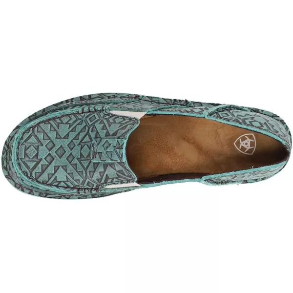 imageARIAT Womens Cruiser Boat ShoeTurquoise Blanket Emboss