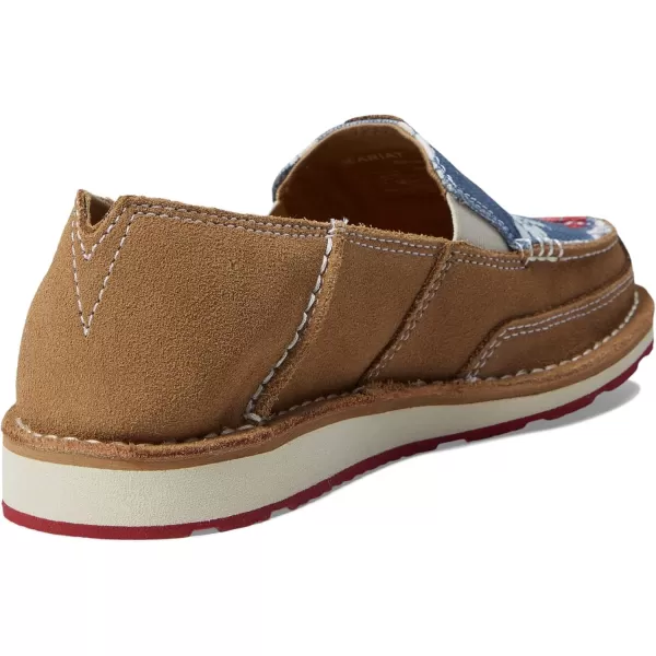 imageARIAT Womens Cruiser Boat ShoeWalnutRed White and Blue Pareau Prin