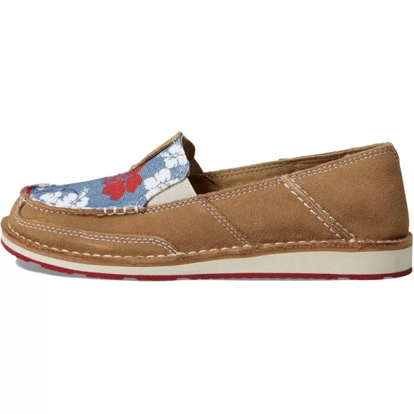 imageARIAT Womens Cruiser Boat ShoeWalnutRed White and Blue Pareau Prin