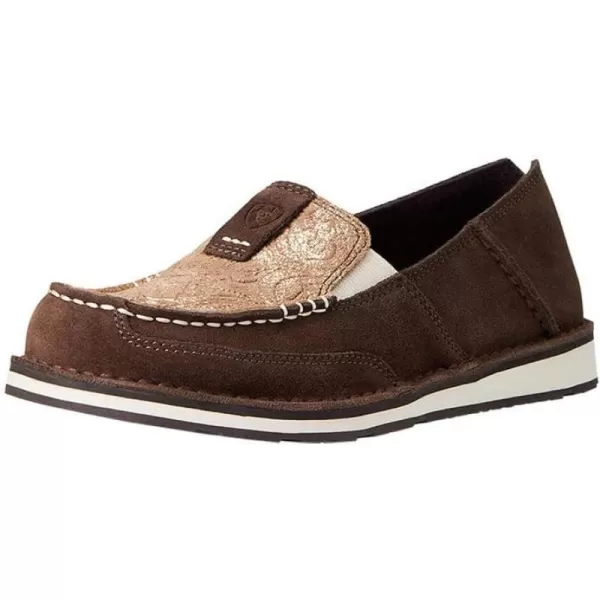 imageARIAT Womens Cruiser Boat ShoeAzteca SuedeMetallic Copper Floral