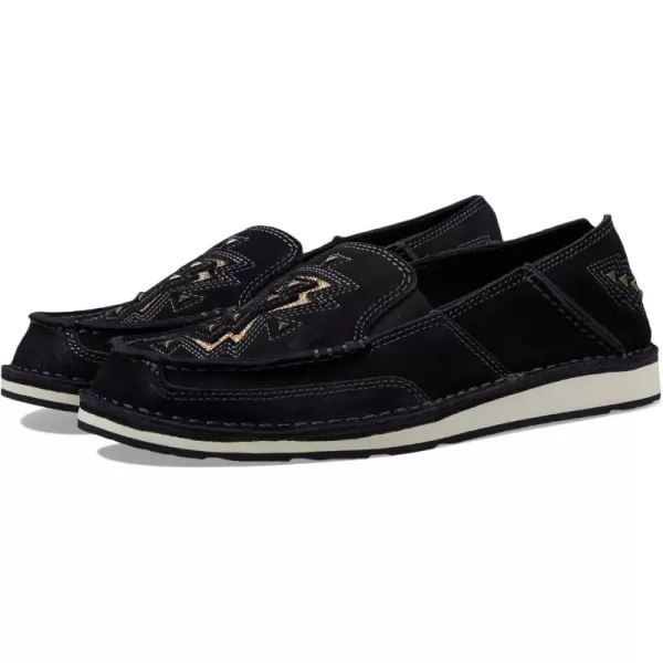 imageARIAT Womens Cruiser Boat ShoeBlack SuedeGold Glitter