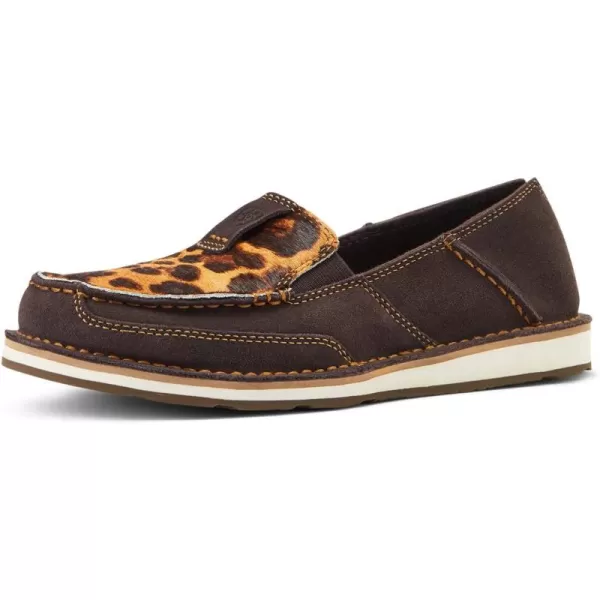 imageARIAT Womens Cruiser Boat ShoeChocolate SuedeLeopard Hair on