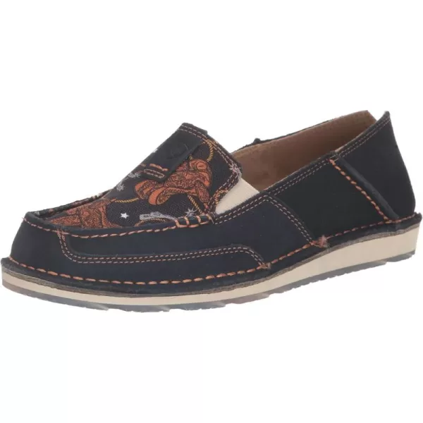 imageARIAT Womens Cruiser Boat ShoeNavy Blue SuedeSaddle Up Print