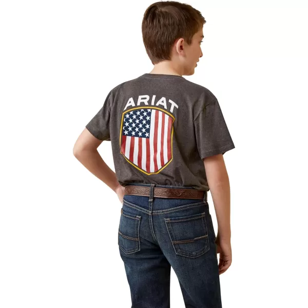 imageARIAT Boys Patriot Badge TShirtCharcoal Heather