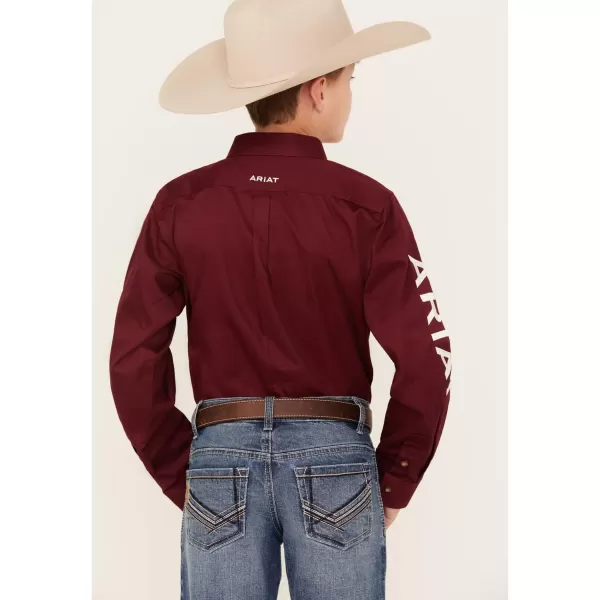 imageARIAT Boys Team Logo Twill Classic Fit ShirtBurgundyWhite