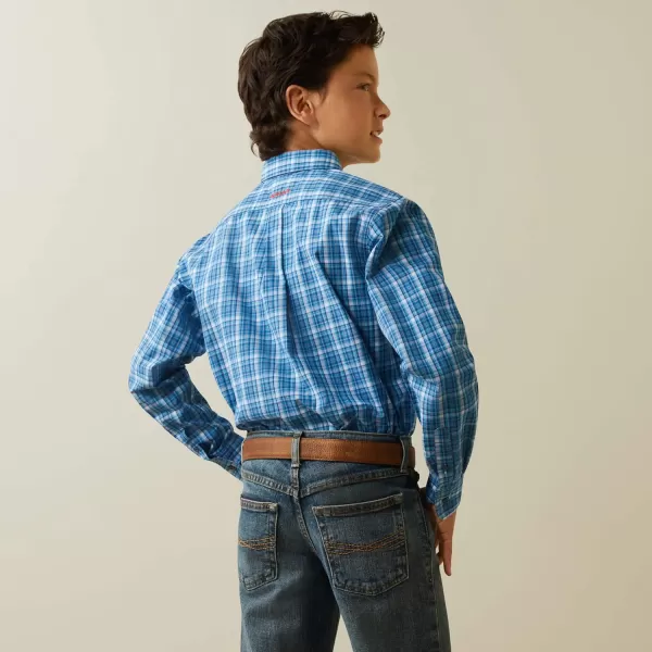 imageARIAT Light Blue Blue Plaid Pro Series Leyton Boys Classic Fit Shirt 10043712Blue