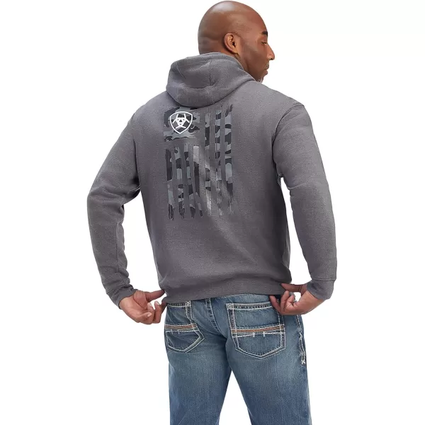 imageAriat Mens Hooded SweatshirtCamo Flag Charcoal