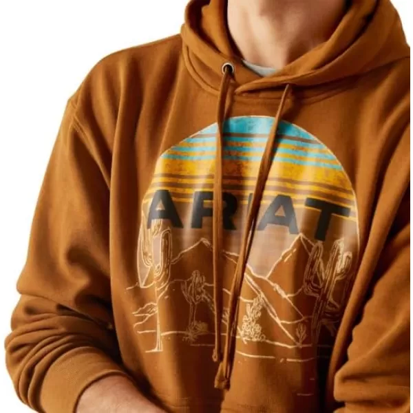 imageAriat Mens Hooded SweatshirtDesert Sunrise Chestnut Horse