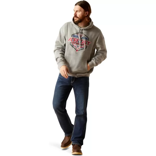 imageAriat Mens Hooded SweatshirtHex Horns Light Grey Heather