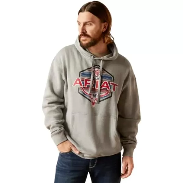 imageAriat Mens Hooded SweatshirtHex Horns Light Grey Heather