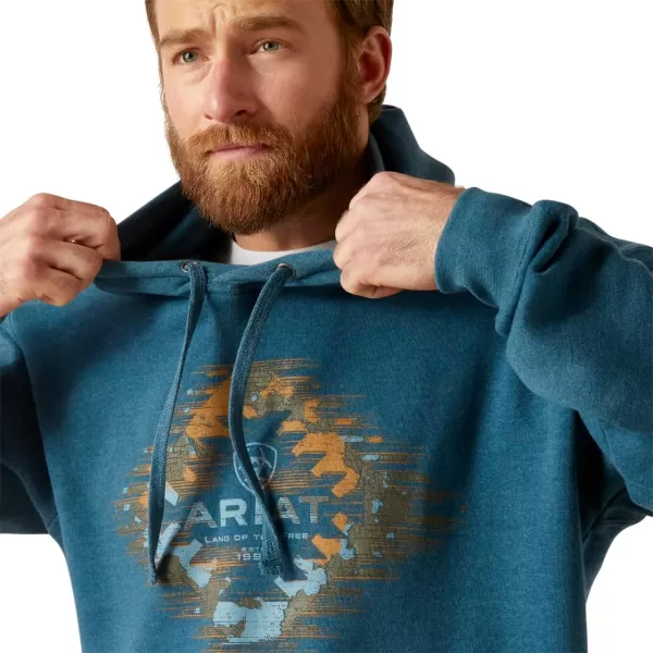 imageAriat Mens Hooded SweatshirtLogo Southwest Hydra Heather