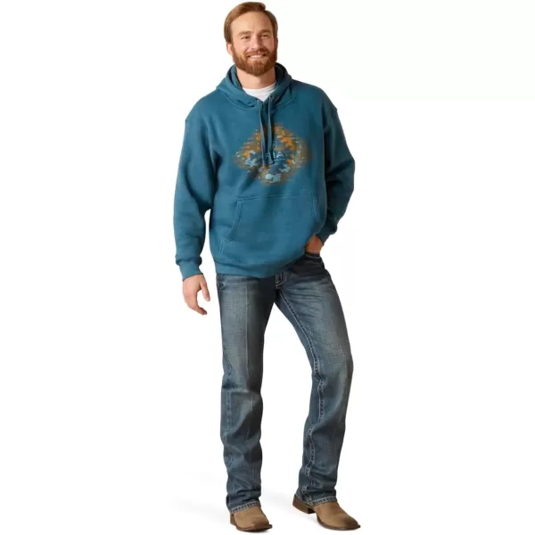 imageAriat Mens Hooded SweatshirtLogo Southwest Hydra Heather