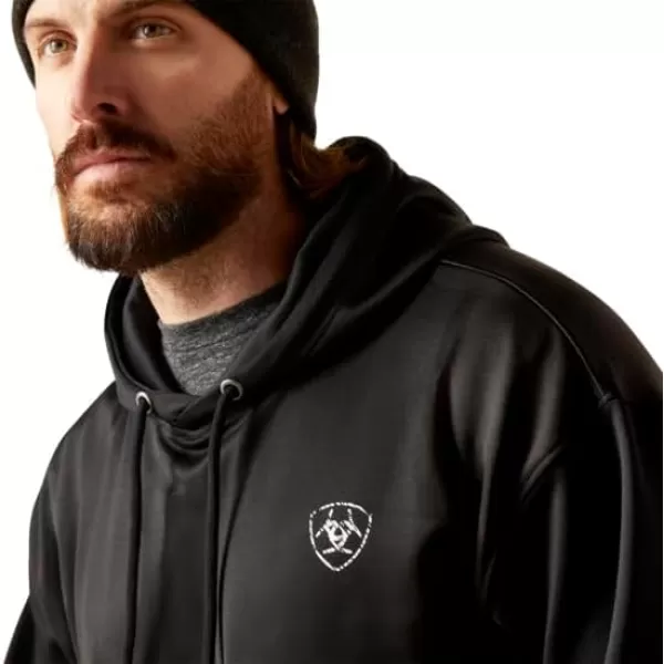 imageAriat Mens Hooded SweatshirtLogo Tek Fleece Black