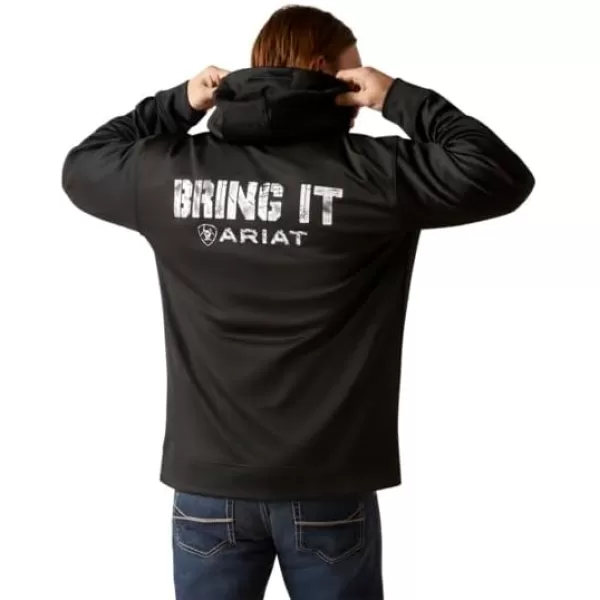 imageAriat Mens Hooded SweatshirtLogo Tek Fleece Black