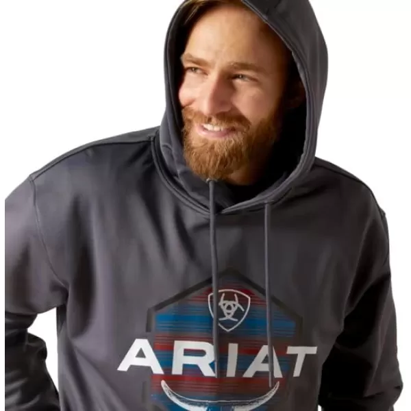 imageAriat Mens Hooded SweatshirtLogo Tek Fleece Odyssey Gray Heather