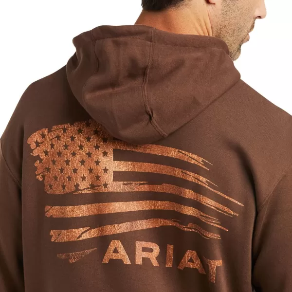 imageAriat Mens Hooded SweatshirtPatriot 20 TanDark Brown