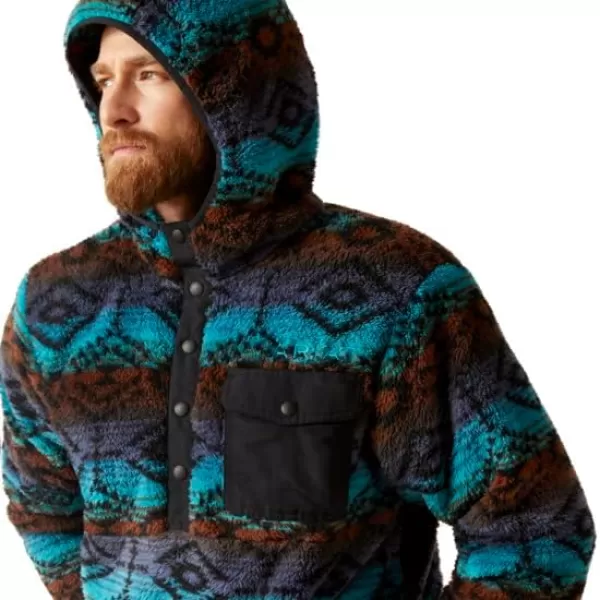 imageAriat Mens Hooded SweatshirtPolar Bear Fleece Enamel Blue Serape