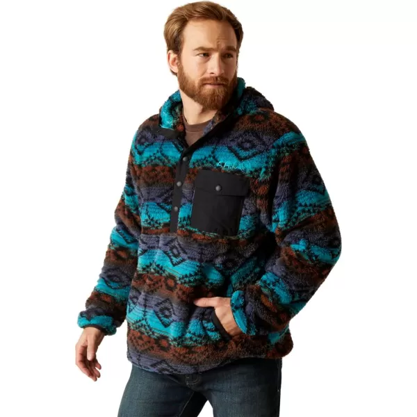 imageAriat Mens Hooded SweatshirtPolar Bear Fleece Enamel Blue Serape
