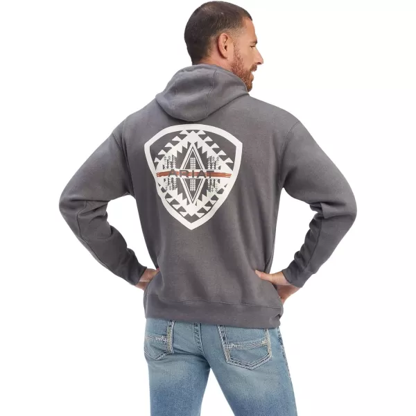 imageAriat Mens Hooded SweatshirtSouthwest Shield Charcoal Heather